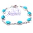 Pulsera de plata oval con piedras turquesas incrustadas