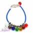 Pulsera de cuero Azul y piedras de los 7 Chakras