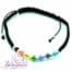 Pulsera de los 7 Chakras macramé Negro con Piedras de Cristal
