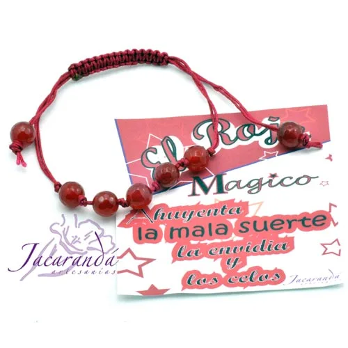 1126 Pulsera de cordon de seda El rojo Magico 3