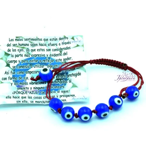Pulsera de cordón Rojo macrame con "OJOS TURCO" 2 1141 2 Pulsera de cordon Rojo macrame con OJOS TURCO 2
