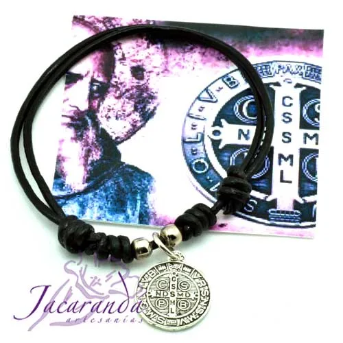 Pulsera medalla "San Benito" 4 1159 Pulsera medalla San Benito 4