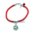 Pulsera cordon de cuero trenzado color Rojo con medalla Tetragrammatron