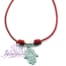 Colgante Signo Mano de Fátima con cordón de piel rojo