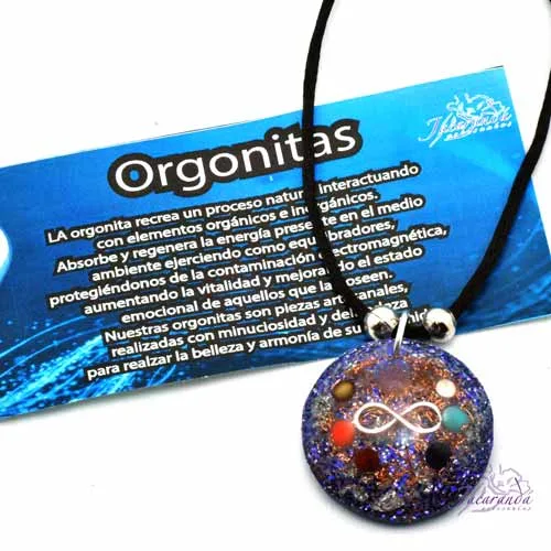 1401 Colgante orgonita infinito con piedra 7 chacras 1