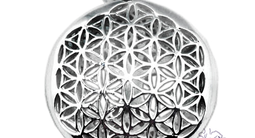Colgante de Plata Mandala reverso flor de la vida
