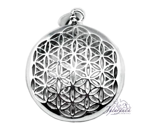 Anillo de plata ajustable ojo de Horus 61 Colgante de Plata Mandala reverso flor de la vida