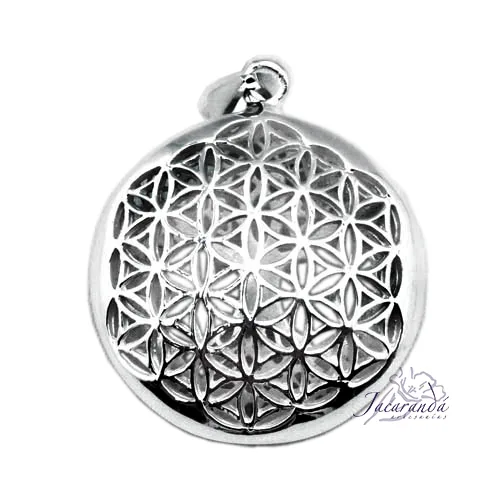 Colgante de Plata Mandala reverso flor de la vida