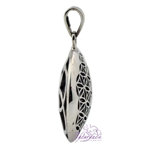 Colgante de Plata Arbol de la vida reverso flor de la vida