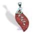 Colgante de Plata 925 con Piedra de Coral esponja hoja 55 mm
