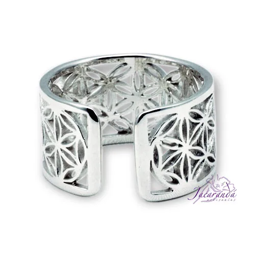 Anillo de Plata 925 Calada Flor de la vida 22 mm 2 Anillo de Plata 925 Calada Flor de la vida