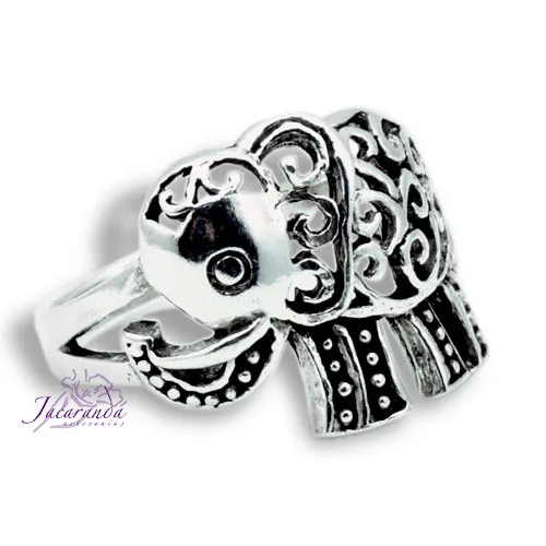 Anillo de Plata 925 Elefantes de la Fortuna