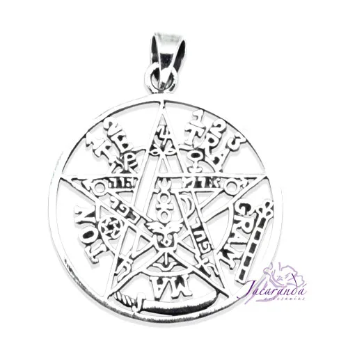 COLGANTE DE PLATA 925 CON SÍMBOLO DE TETRAGRAMMATON