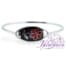 Pulsera enchapada en plata Centro Negro margarita roja