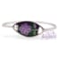 Pulsera enchapada en plata Centro Verde Margarita Lila
