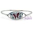 Pulsera enchapada en plata Centro Blanco Mariposa Roja