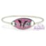 Pulsera enchapada en plata Centro Rosa Mariposa Fucsia