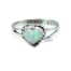Anillo de plata 925 ópalo Blanco Nacar diseño corazón 7 mm