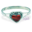 Anillo de plata 925 ópalo Rojo diseño corazón 13 mm