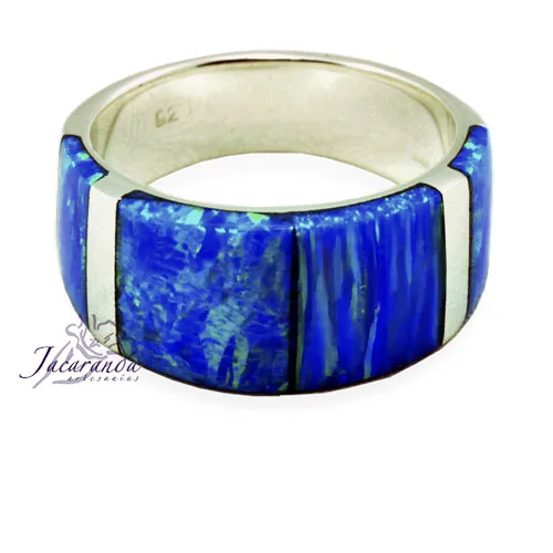 Anillo de plata 925 ópalo Turquesa diseño ancho 16 mm 1 Anillo de plata 925 ópalo Turquesa diseño ancho 16 mm