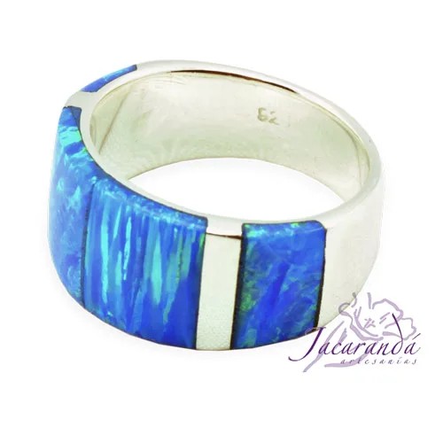 Anillo de plata 925 ópalo Turquesa diseño ancho 16 mm 2 Anillo de plata 925 ópalo Turquesa diseño ancho 16 mm