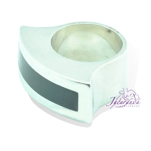 Anillo de plata 925 alianza onix