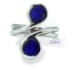 Anillo de plata 925 dos círculos Lapislázuli