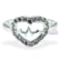 Anillo de plata 925 con circones cristal diseño corazón electrocardiograma 14 mm