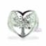 Anillo de plata 925 con circones cristal diseño corazón Árbol de la vida 15 mm