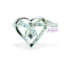 Anillo de plata 925 con circones cristal diseño corazón Flor 15 mm