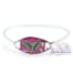 Pulsera enchapada en plata Centro Rosa Mariposa verde