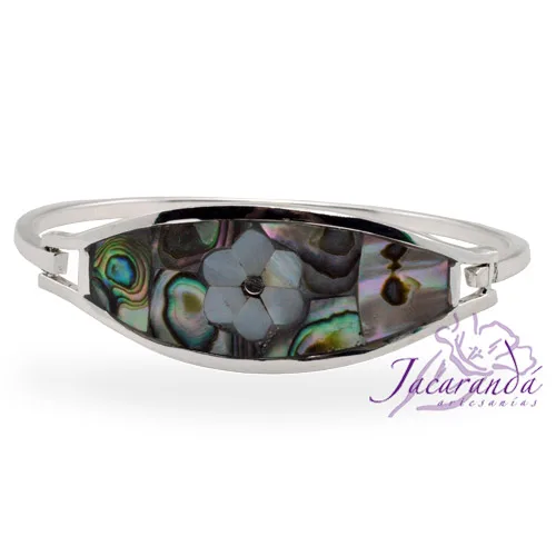 Pulsera enchapada en plata centro Aliotis Margarita Nacar