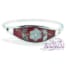 4111-6 Pulsera enchapada en plata Centro Rojo margarita Nacar