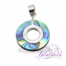 Colgante de Plata 925 con Piedra de Nacar diseño Redondo 35 mm