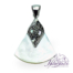 Colgante de Plata 925 con Piedra de Nacar diseño Abanico 45 x 35 mm