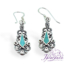 Pendiente de Plata 925 Filigrana Largo con Turquesa