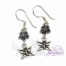 Pendiente de Plata 925 diseño Flor y Mariposa