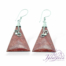 Pendiente de Plata 925 diseño Triangulo Coral 30 mm