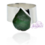 Anillo de alpaca enchapado en plata diseño ancho con piedra de Cuarzo Verde