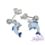 Pendientes de Plata 925 con esmalte de colores diseño Delfines 8 mm