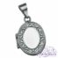 Colgante de plata 925 relicario porta foto diseño Oval decorado