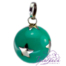 Llamador de ángeles Plata 925 con diseño Estrellas color Verde 21 mm