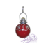 Llamador de ángeles Plata 925 con diseño Flores y Circón color Rojo 15 mm