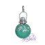 Llamador de ángeles Plata 925 con diseño Flores y Circón color Verde-Turquesa