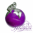 Llamador de ángeles Plata 925 con diseño Hojas color Purpura 21 mm