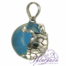 Llamador de ángeles Plata 925 con diseño Tortuga color Turquesa 21 mm