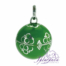 Llamador de ángeles Plata 925 con diseño Flores color Verde 21 mm