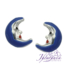 8930-Pendientes de plata 925 con esmalte de colores diseño Luna 10 x 5 mm