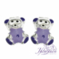 Pendientes de plata 925 con esmalte de colores diseño Ositos cariñosos 7 x 8 mm