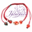 Pulsera macramé con cristal de Murano Rojo bolitas de plata 925